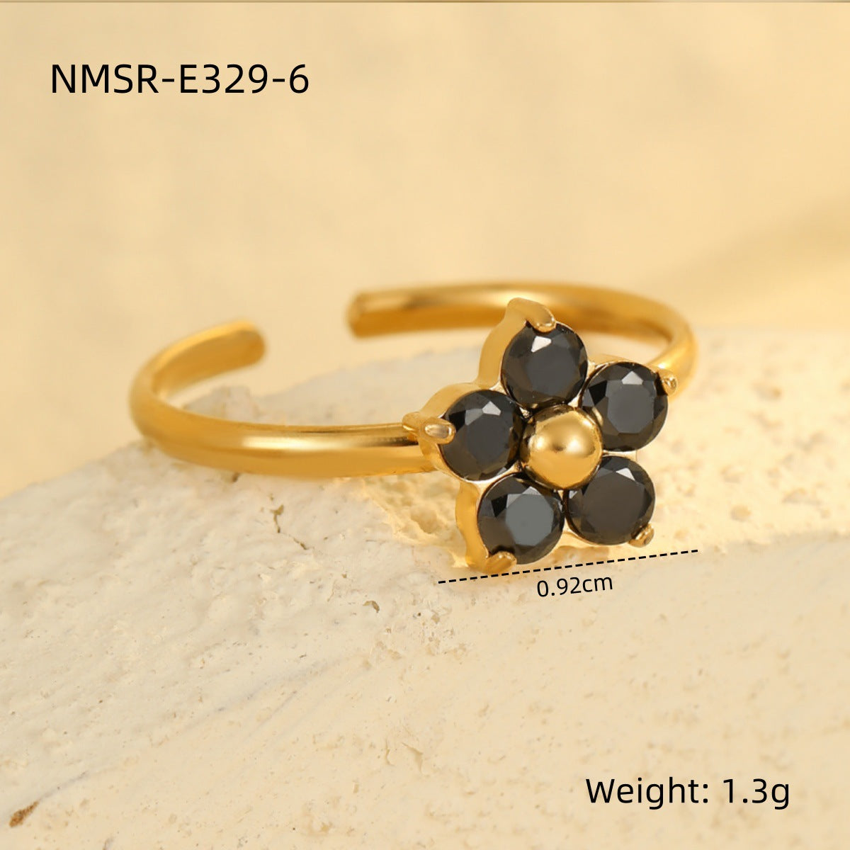 Anello Minimalista Geometrico Placcato Acciaio Inossidabile con Accento Zirconia per Donna