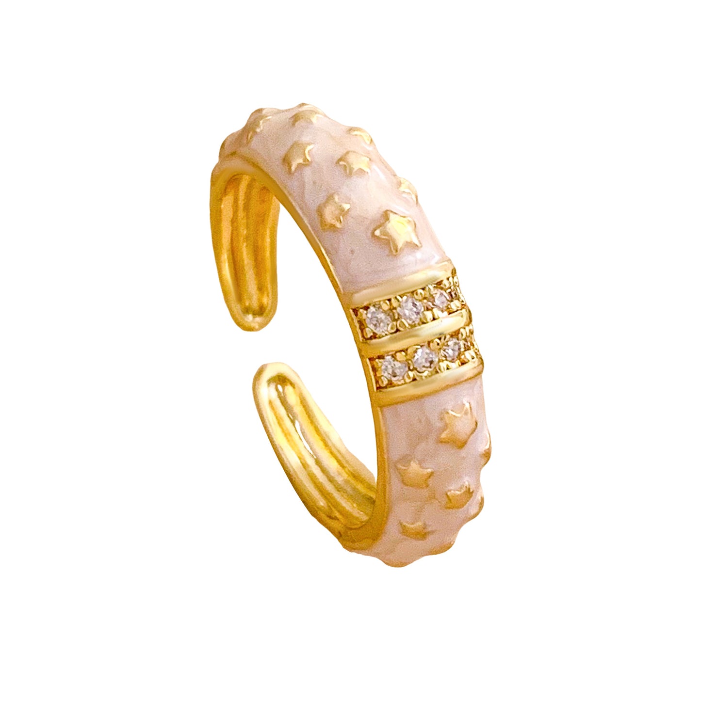 Sweet Minimalist Star Gold Plated Brass Ring for Women