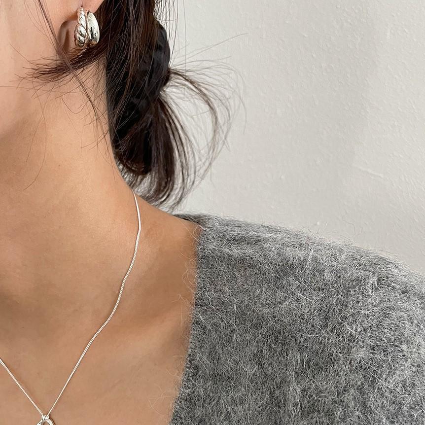 Minimalist Geometric Letter 925 Sterling Silver Plated Earrings