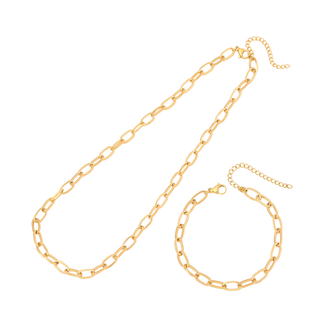 Elegante set collana con pendente a cuore in acciaio inossidabile placcato da donna