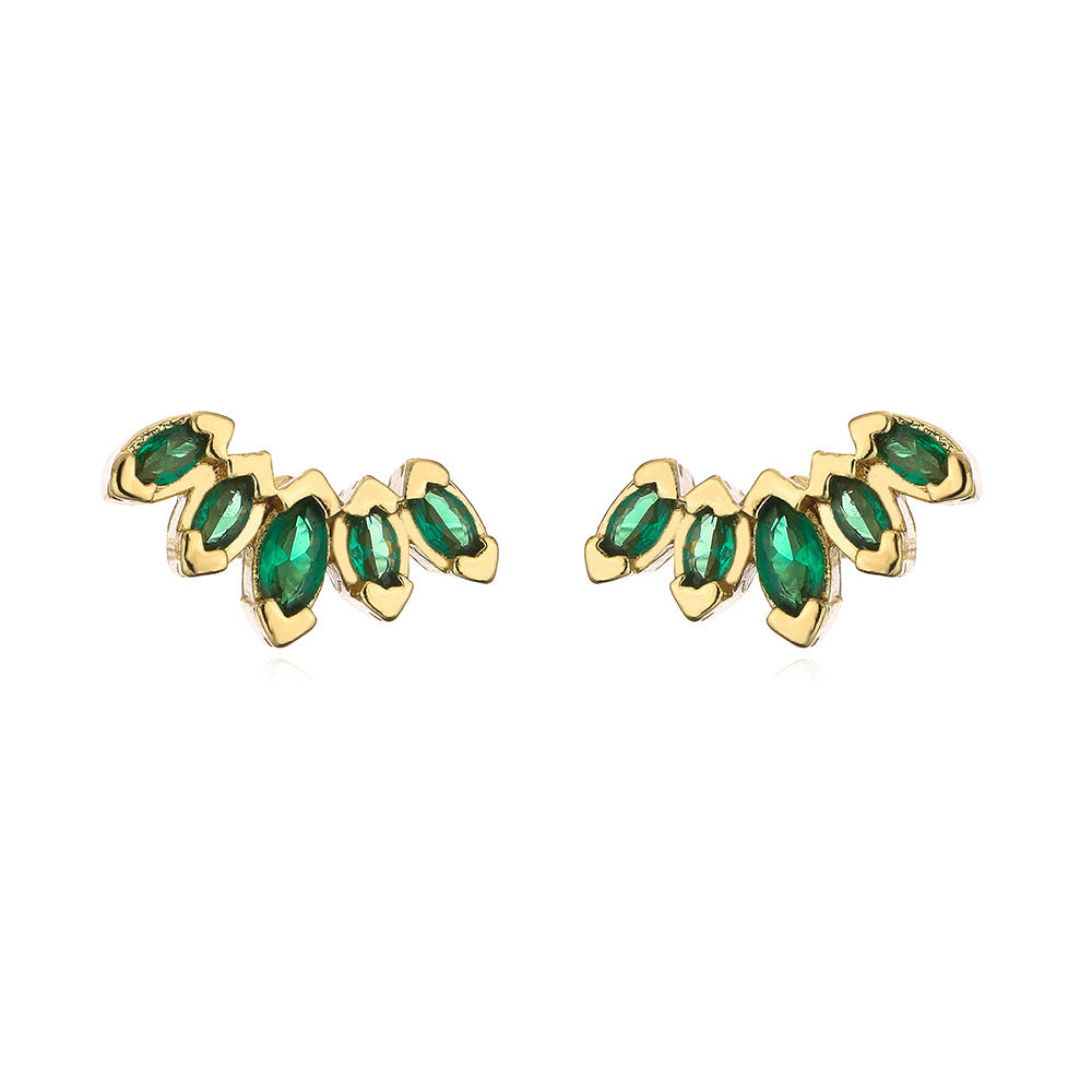 Minimalist Geometric Stud Earrings for Women Copper Base with 18K Gold Plating and Micro-Pave Zirconia