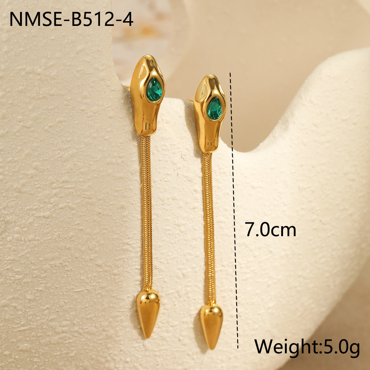 Collana da donna alla moda in acciaio inossidabile a forma di serpente con intarsio in zircone, catena clavicola retrò minimalista