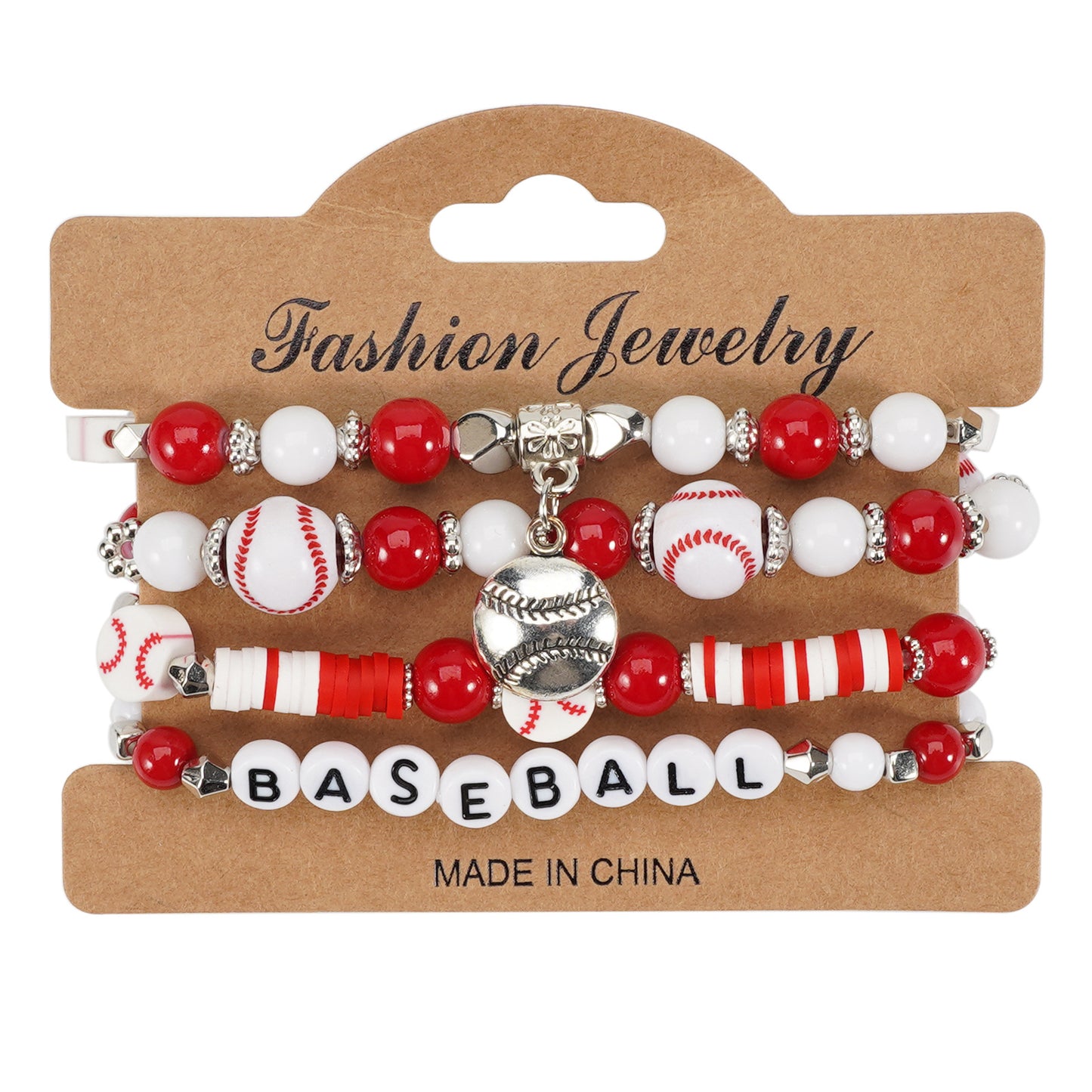 Unisex Sports Ball Charm Bracelet Set Glass Basketball Football Baseball Volleyball Elements