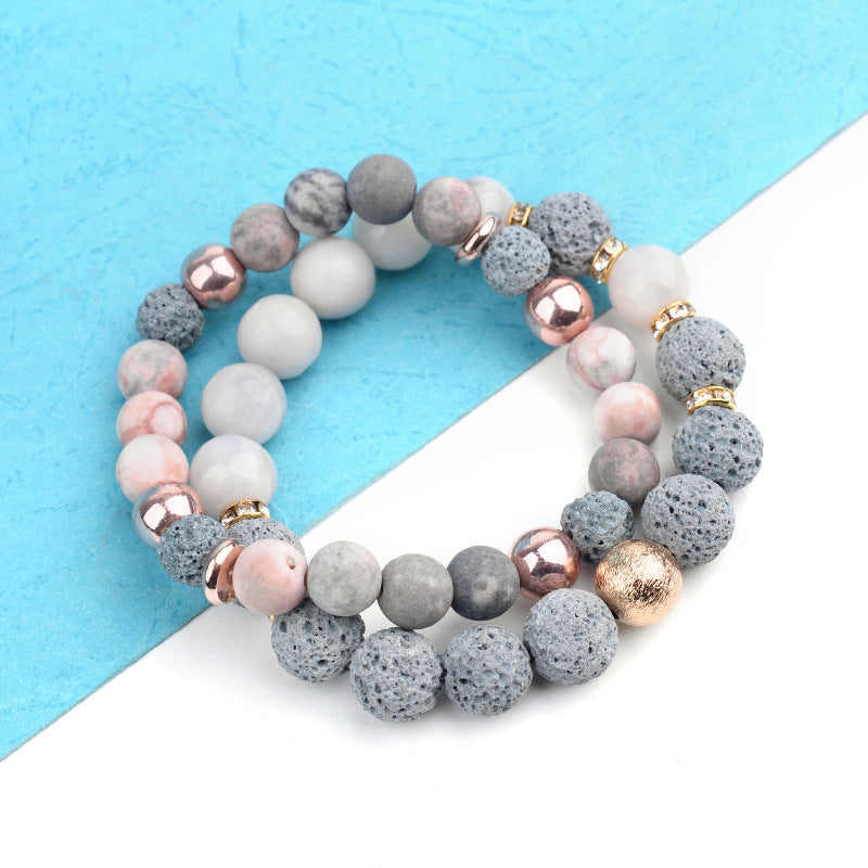 Sweet Geometric Agate Baking Varnish Bracelet for Women