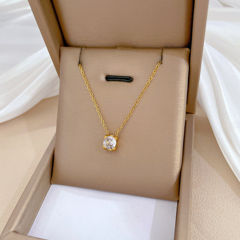 Collana in acciaio al titanio geometrica minimalista per unisex con catena irregolare