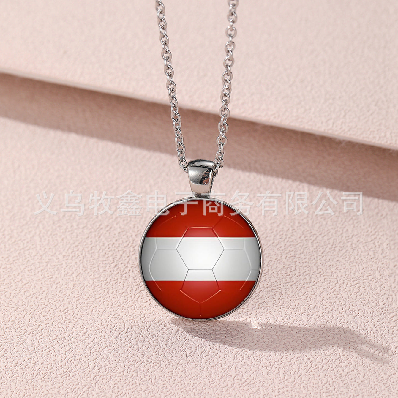 Geometric Cartoon Alloy Pendant Necklace Unisex World Cup Commemorative Jewelry