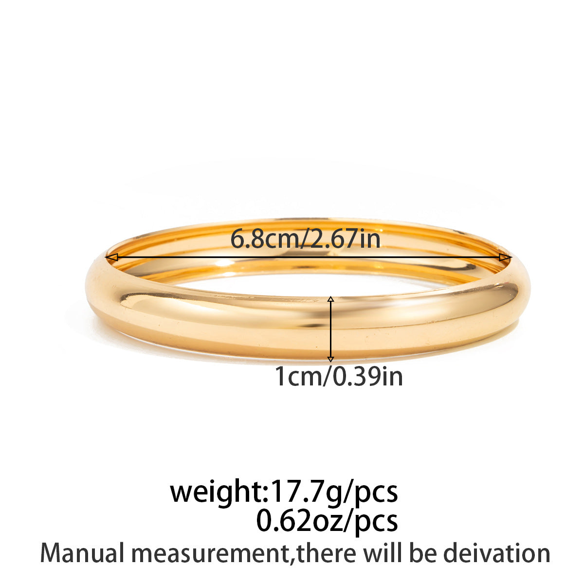 Pulsera de aleación redonda geométrica exagerada para mujer con acabado chapado