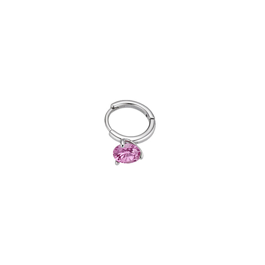 Orecchini a perno geometrici rotondi eleganti e minimalisti con zirconi cubici in ottone e acciaio inossidabile da donna