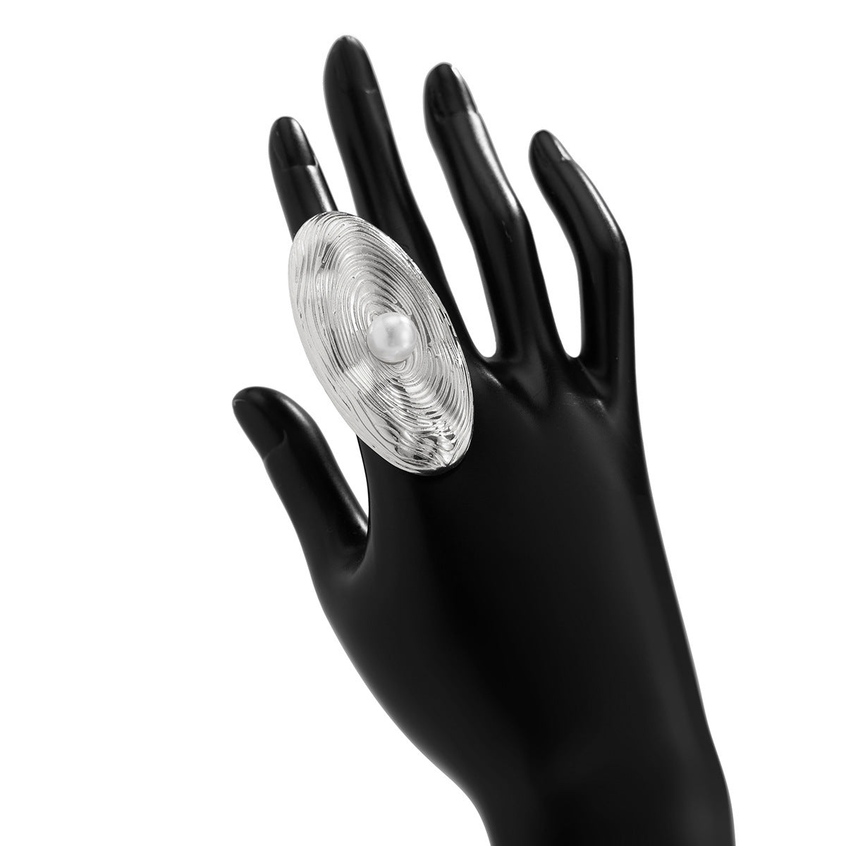 Anello in lega placcato ondulato, geometrico irregolare, vuoto, elegante e casual da donna