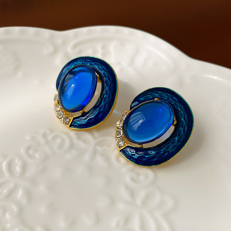 Vintage Geometric Earrings in Alloy with Plated Finish for Women - Retro Artistic Jewelry with Circular Elements