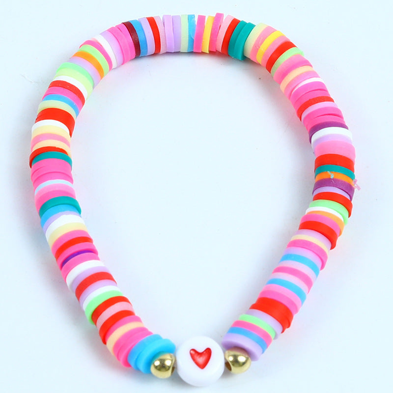 Bohemian Minimalist Heart Resin Bracelet Unisex Friendship Jewelry
