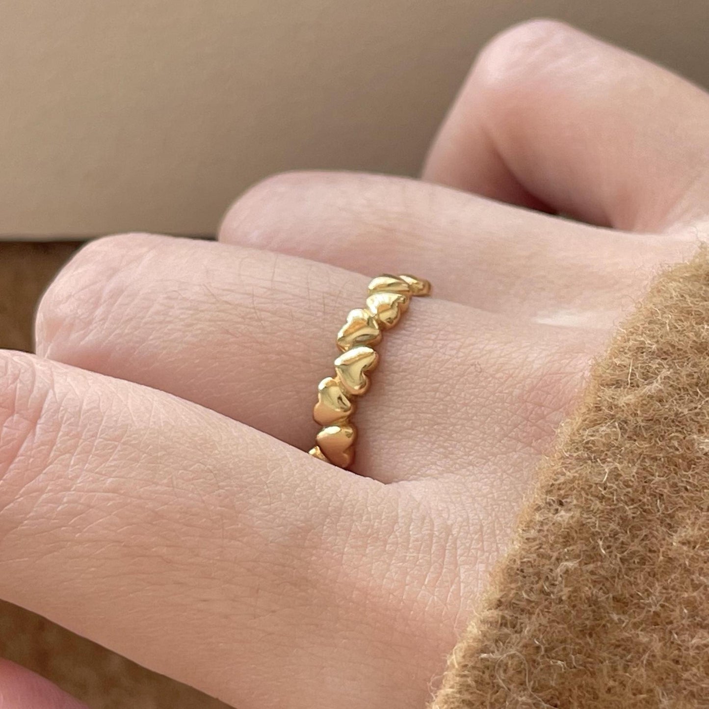 Anillo abierto minimalista en forma de corazón de plata de ley 925 para mujer con diseño geométrico y estética dulce