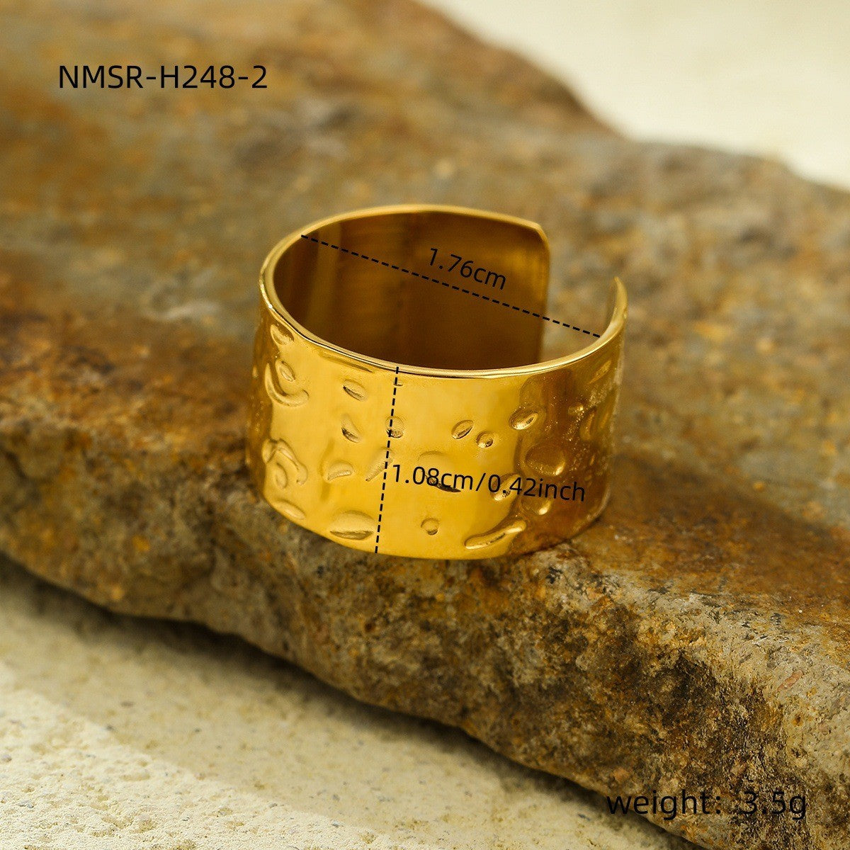 Anello aperto irregolare geometrico minimalista in acciaio inossidabile placcato oro 18 carati, gioielli di moda da donna