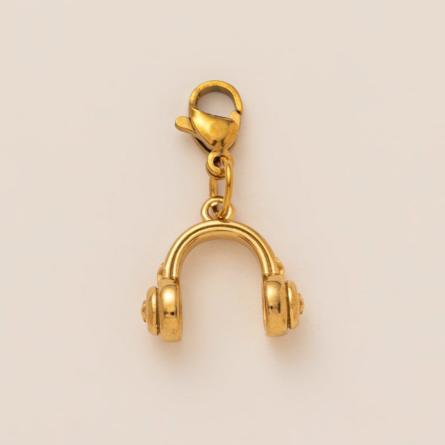 Vintage 18K Gold Plated Stainless Steel PVD Headphone Ice Skate DIY Charm Bar