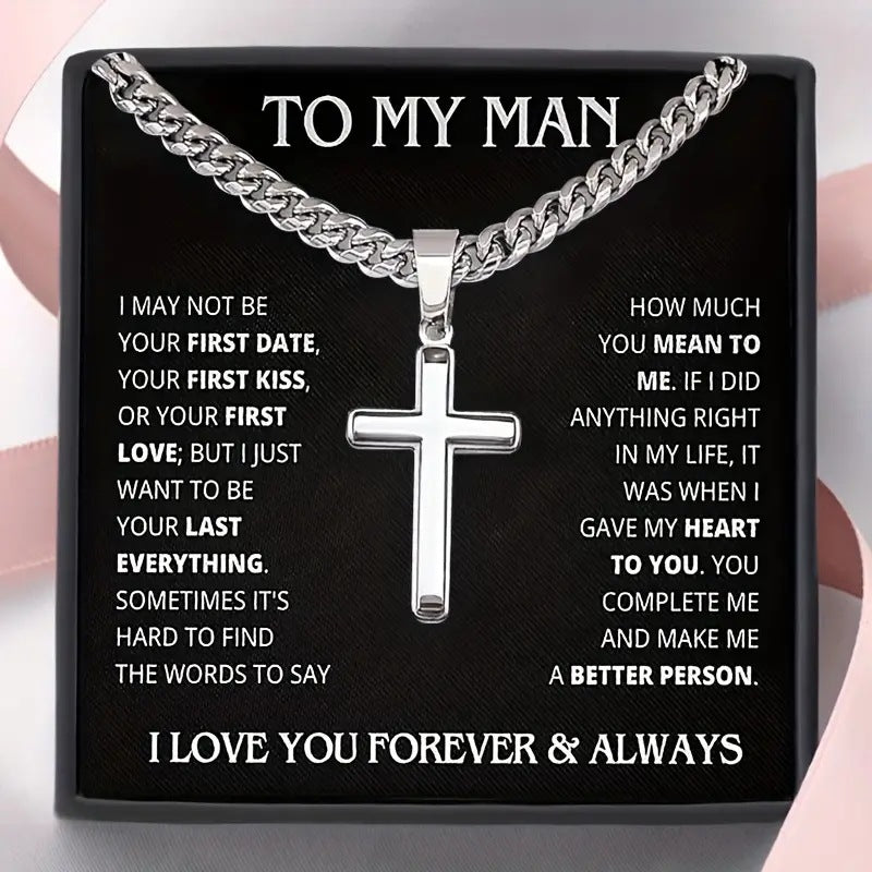 Hip Hop Style U-Shaped Cuban Link Necklace for Men Stainless Steel Plated Zinc Alloy Pendant