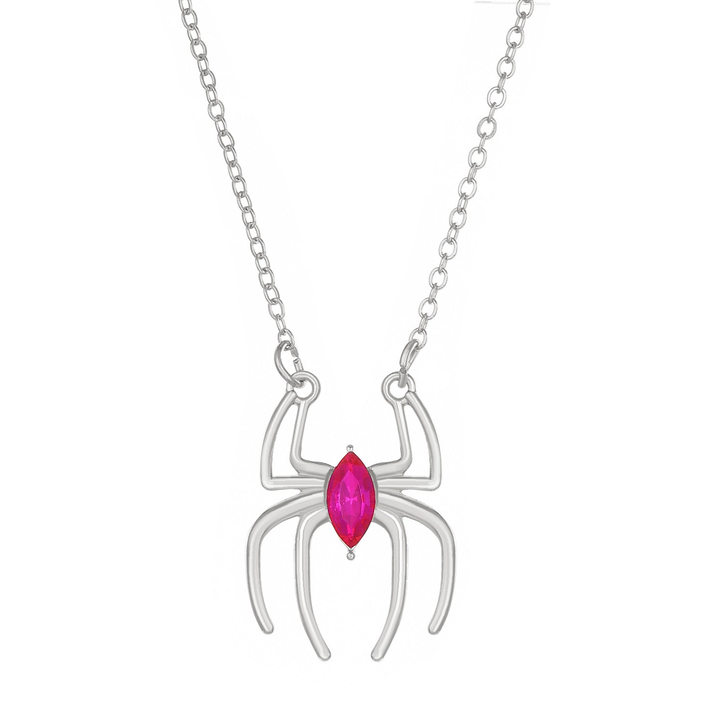 Minimalist Spider Pendant Necklace and Ring Set with Alloy Construction Electroplated Finish for Unisex Wear
