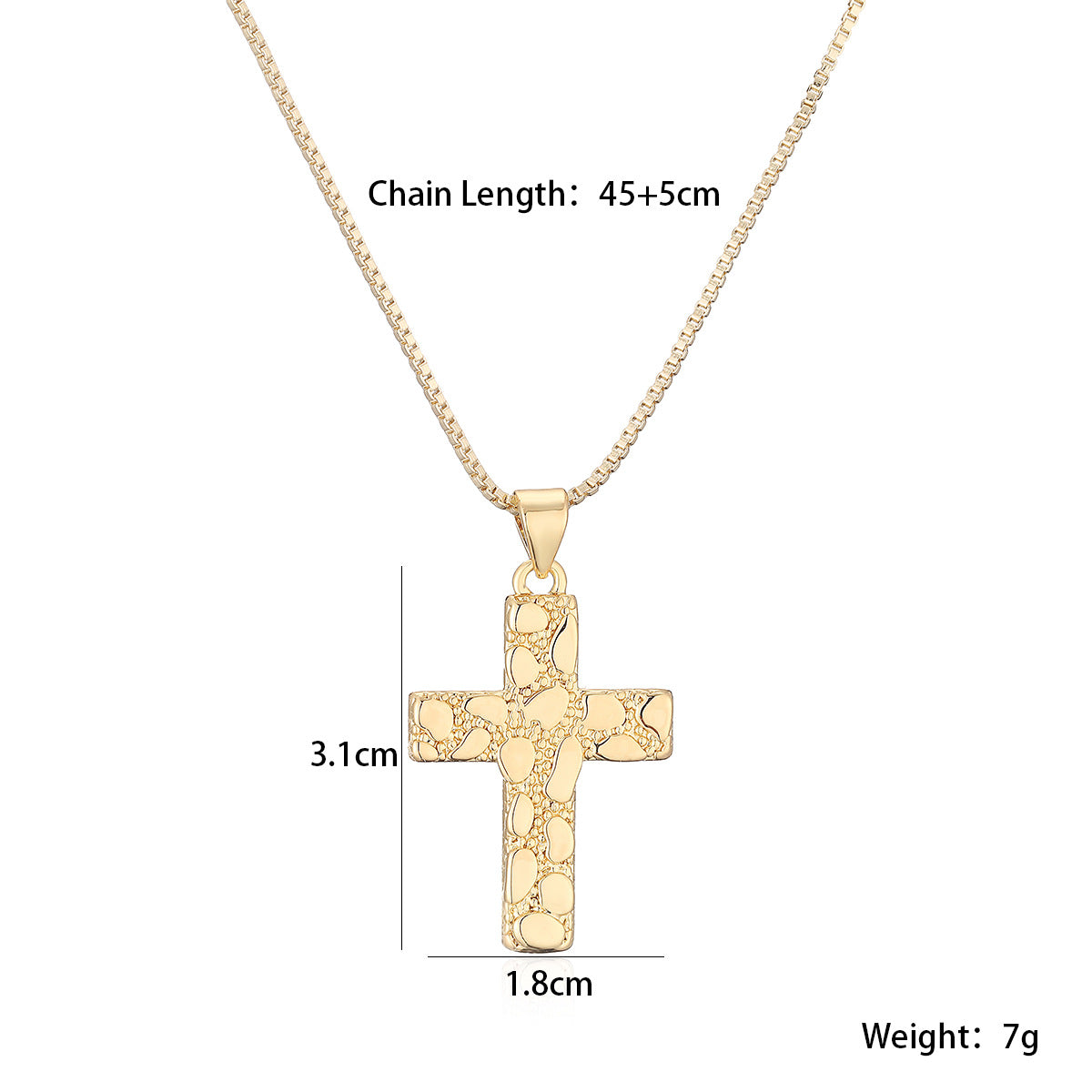 Minimalist Luxury Gold Plated Brass Cross Heart Pendant Necklace for Women