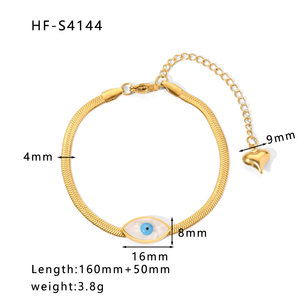 Minimalist Heart-Shaped Pearl Pendant Bracelet for Women with Titanium Steel Chain and Zircon Inlay