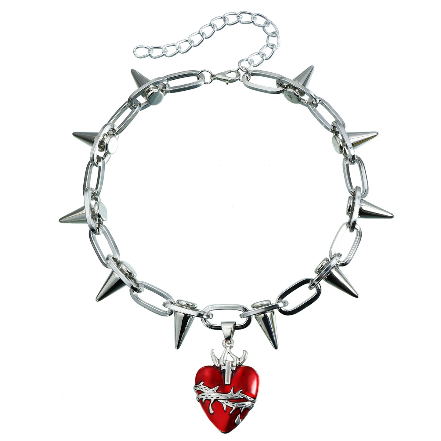 Dark Academia Y2K Minimalist Heart-Shaped Alloy Pendant Necklace with Plated Finish for Women