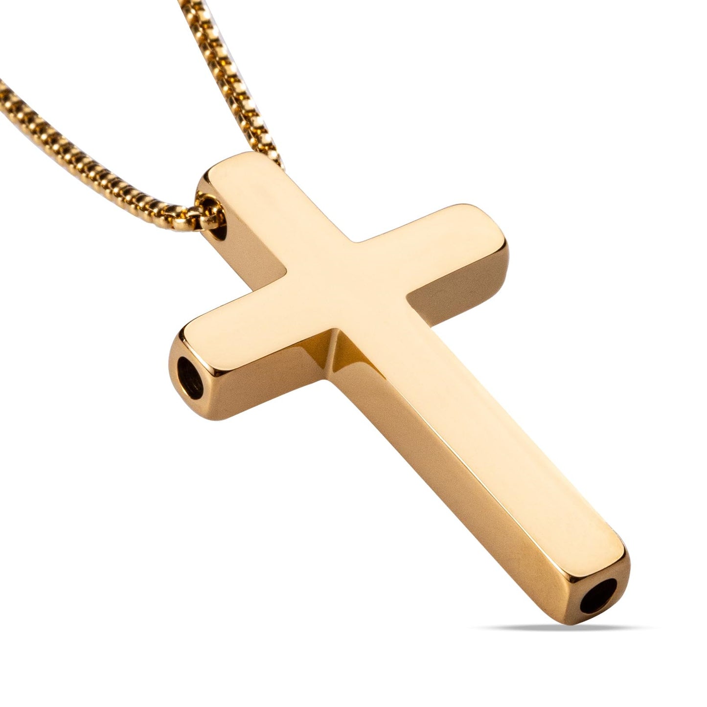 Stainless Steel Cross Pendant Necklace with Titanium Steel Charm for Aromatherapy Inhalation Stress Relief Mindfulness Breathing