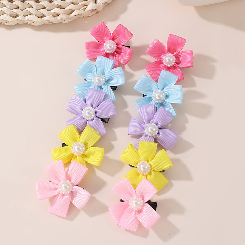 Sweet Princess Hair Clip for Girls with Bow Shape Made of Plastic Resin Butterfly Clip Side Hairpin for Children Aged 3 to 10 Years