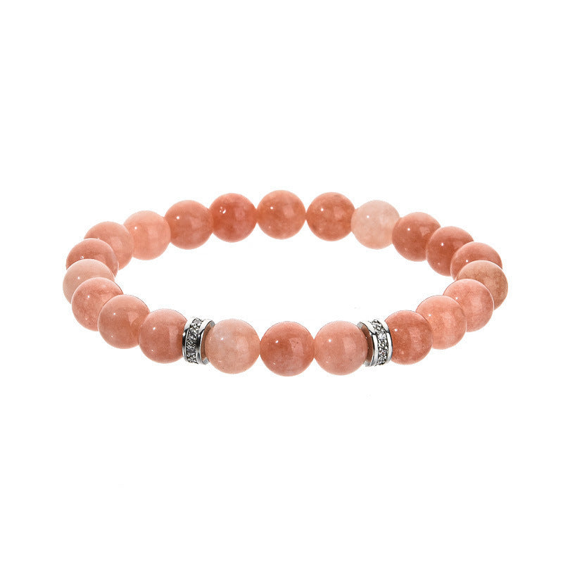 Elegant Geometric Aquamarine Amethyst Sunstone Beaded Bracelet Unisex Fashion Jewelry