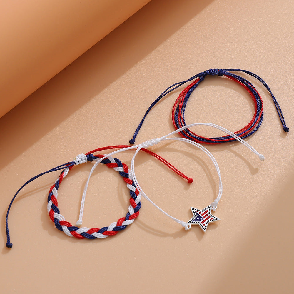 Streetwear Plated Zinc Alloy Star Charm Bracelet Set for Women