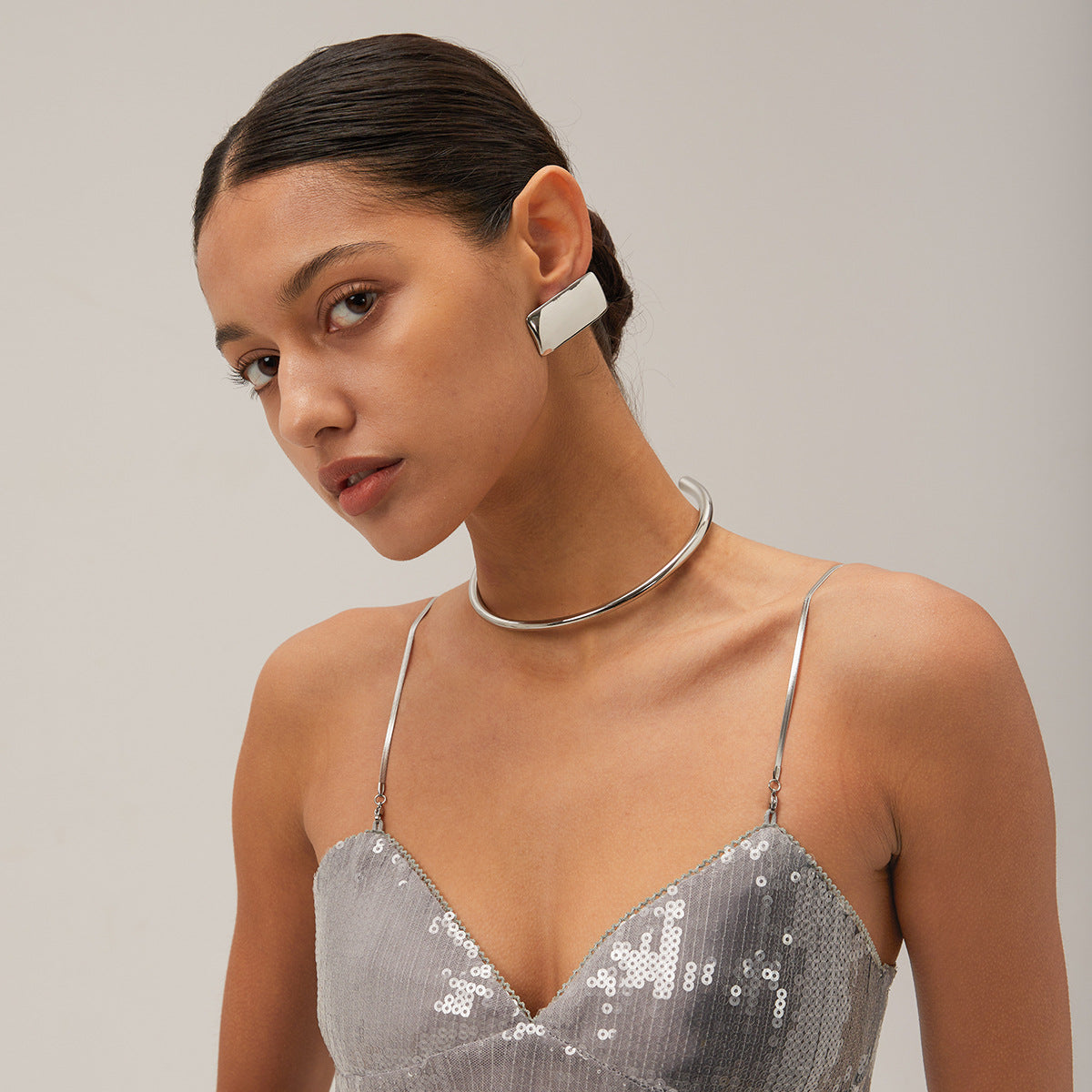Orecchini a perno da donna minimalisti vintage in acciaio inossidabile placcato oro 18 carati con rettangolo geometrico