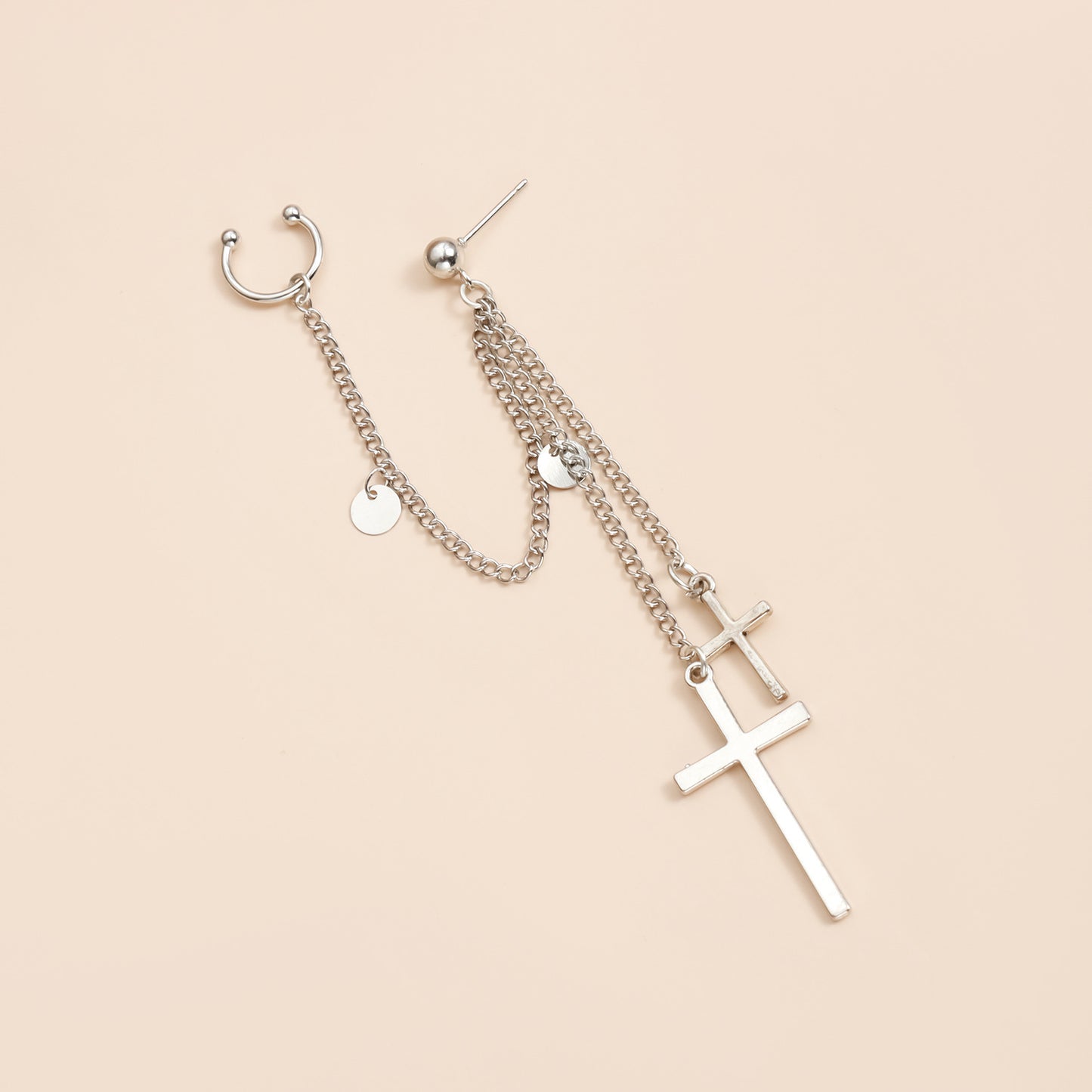 Vintage Geometric Cross Bird Round Plated Zinc Alloy Earrings for Women