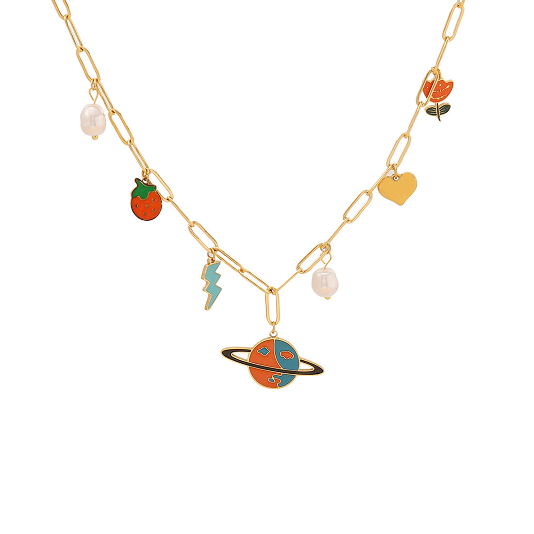 Fashionable Bow-Knot Stainless Steel Necklace with Plated Finish for Women