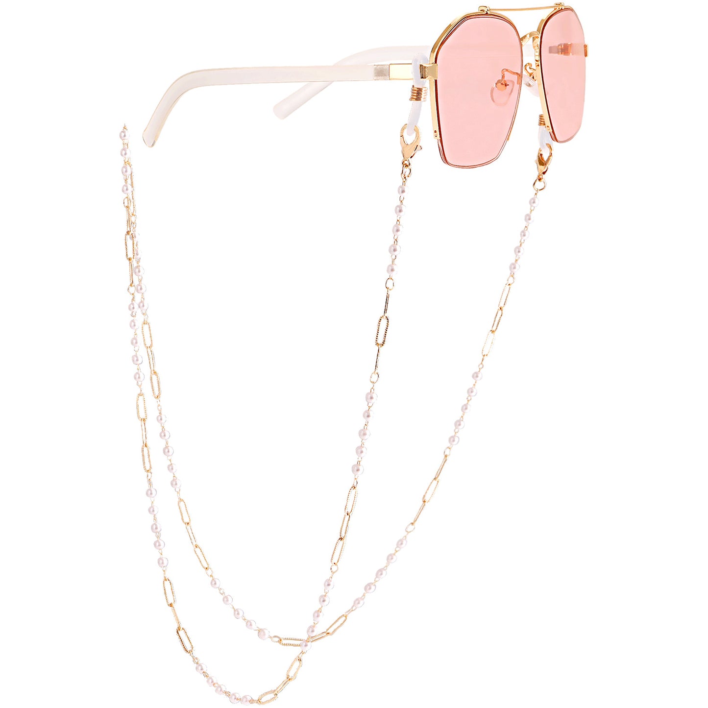 Star Round Heart Pearl Alloy Mask Chain and Eyeglass Holder
