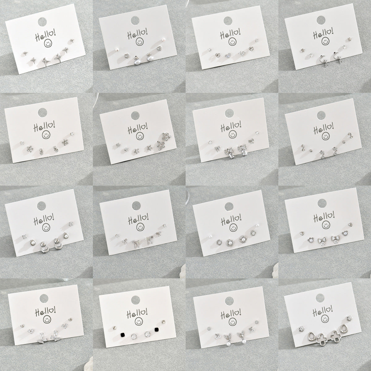 Pendientes de tuerca minimalistas de cobre con incrustaciones de circonita para mujer, conjunto de joyas versátiles para el día a día