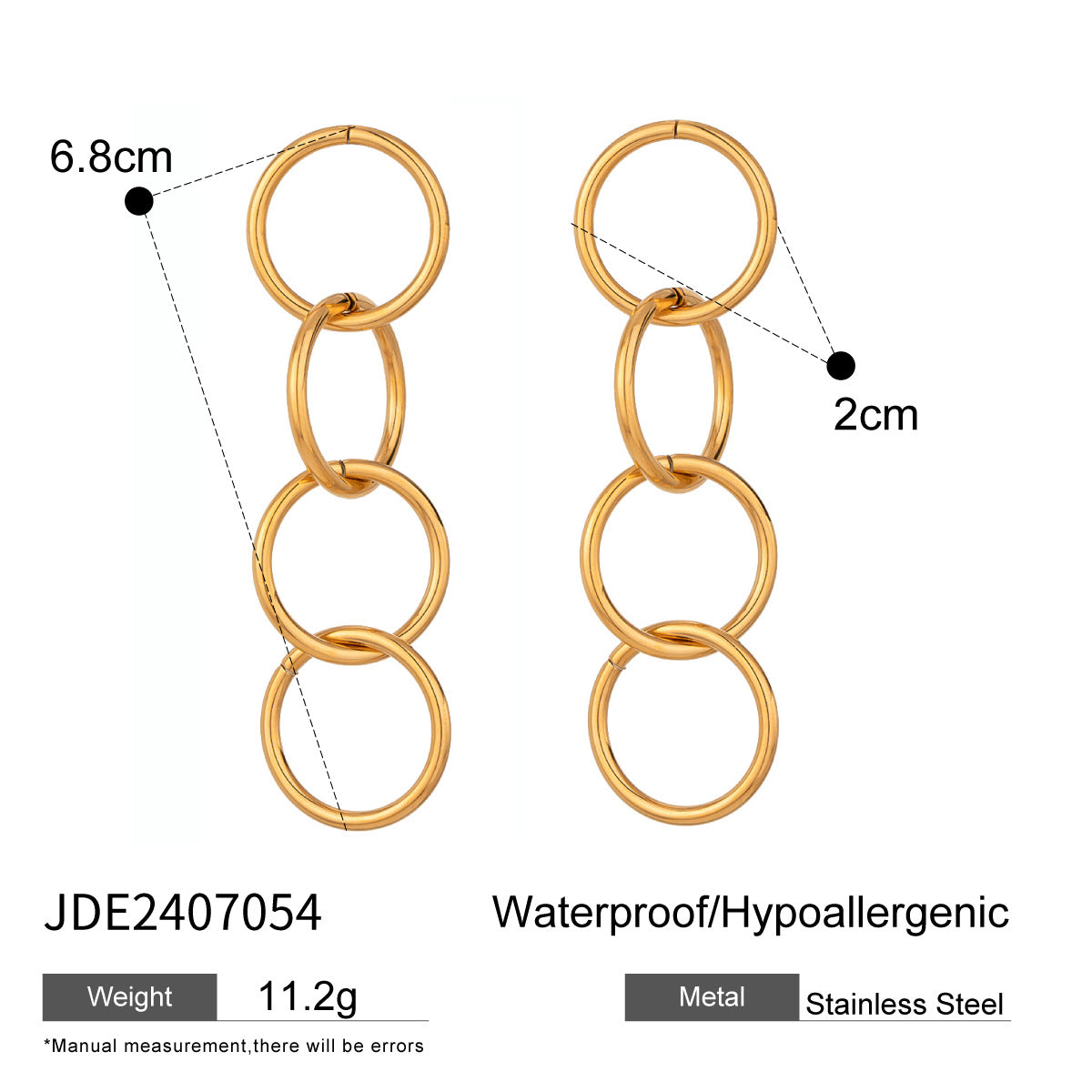 Minimalist Geometric Stainless Steel Bracelet and Hoop Earrings Set with Plated Finish for Women