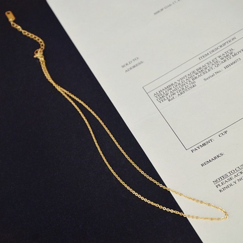 Collana a catena a O in acciaio al titanio minimalista da donna Collana sottile per clavicola senza ciondolo Gioielli in acciaio inossidabile ipoallergenici