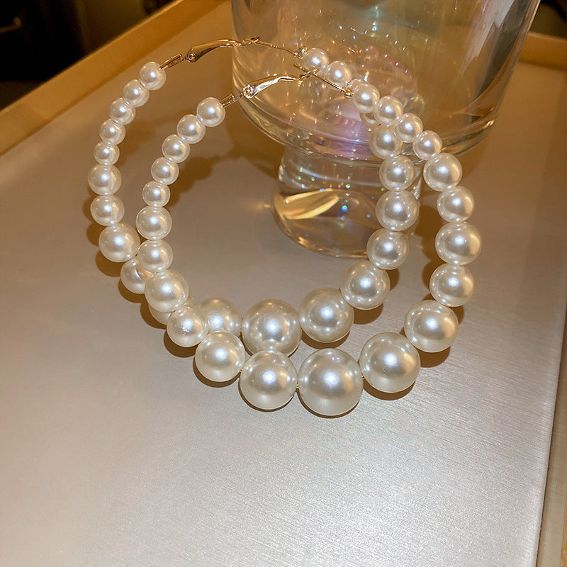 Eleganti Orecchini a Perno da Donna in Stile Francese Vintage con Zirconi Geometrici e Perle Imitazione