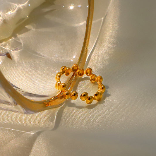 Minimalist Geometric Titanium Steel Ring with 18K Gold Plating for Women