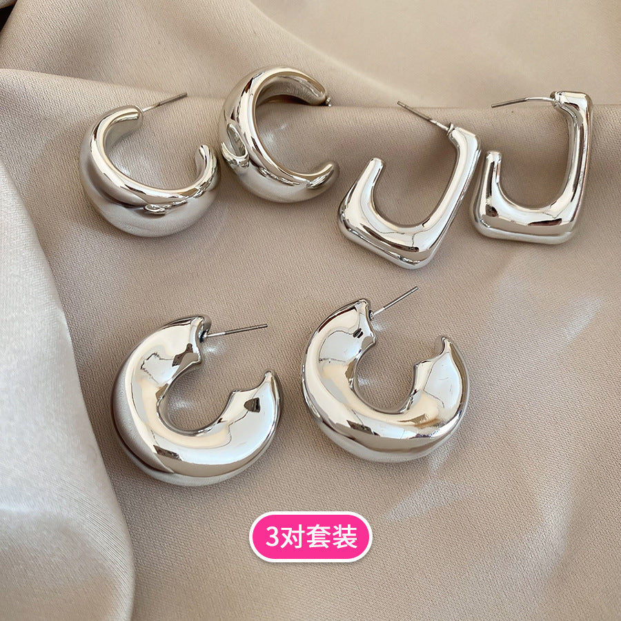 Pendientes de botón redondos geométricos minimalistas para mujer con postes de acero inoxidable galvanizado y cuerpos de acetato de resina