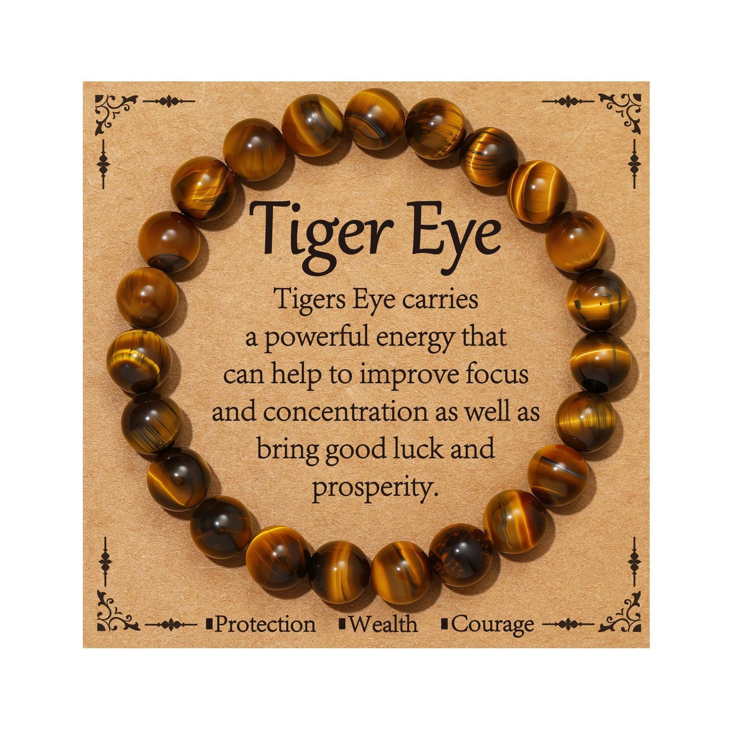 Minimalist 8mm Polished Tiger Eye and Obsidian Beaded Bracelet Unisex Elastic Cord