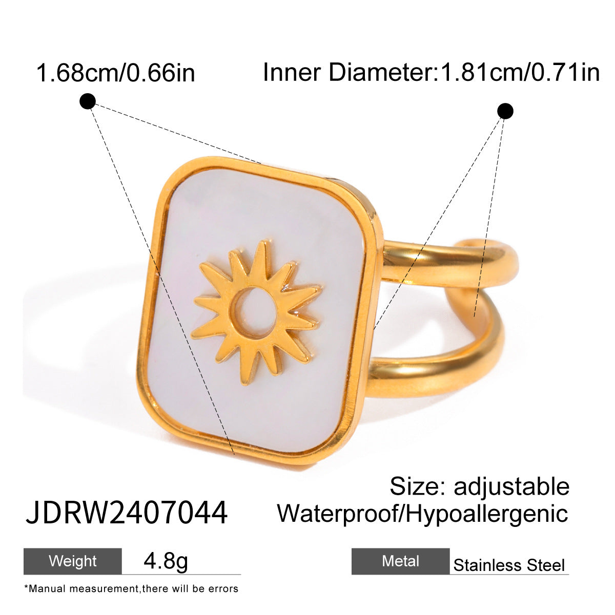 Anello Fiore Eterno Geometrico in Acciaio al Titanio con Finitura Galvanica per Donna, Accessorio Moda Minimalista di Lusso