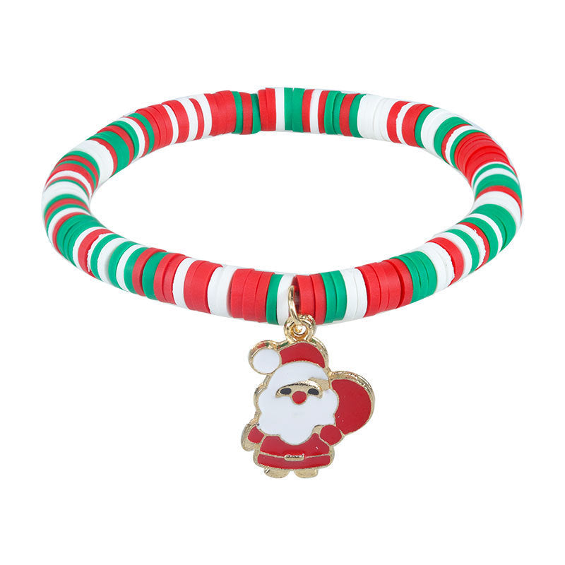 Christmas Letter Alloy Charm Bar Bracelet Unisex DIY Handmade
