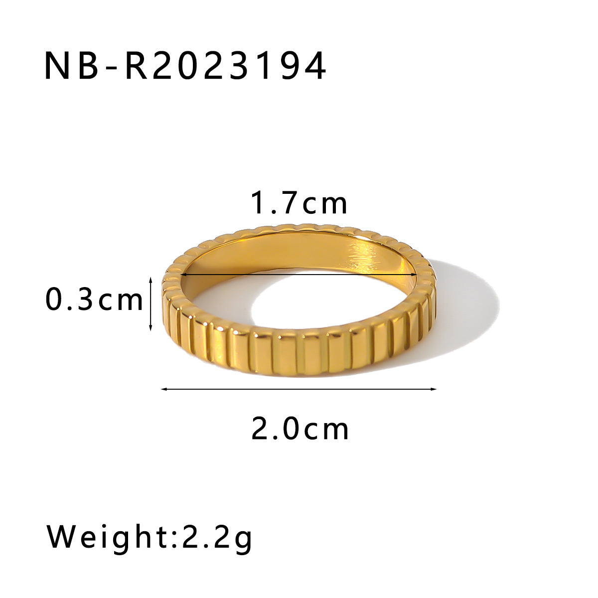 Minimalist Geometric Stainless Steel Ring with 18K Gold Plating and Zirconia for Women and Men