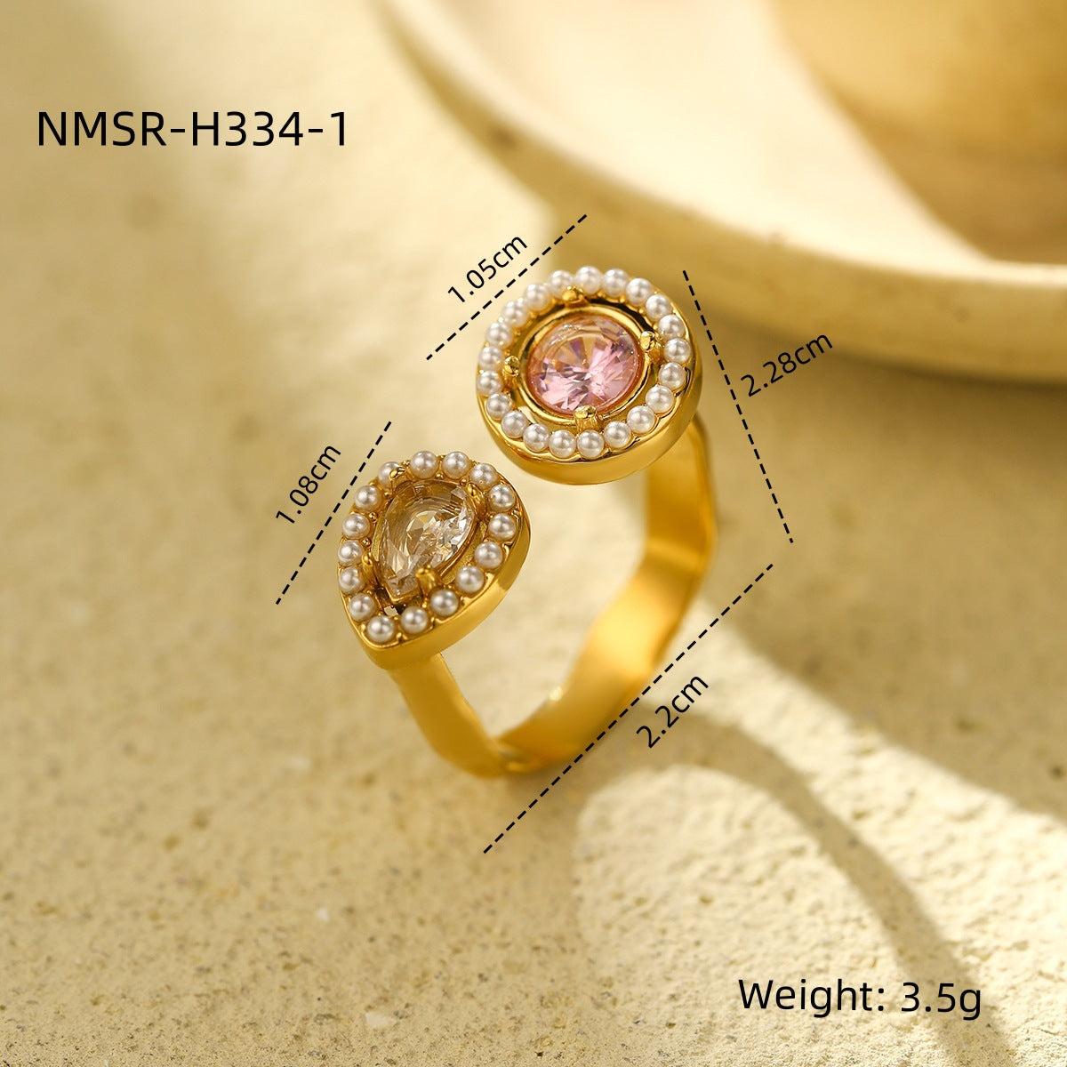 Anello Elegante Regolabile in Acciaio al Titanio Ispirato alla Francia per Donna con Forma a Cuore e Intarsio di Strass