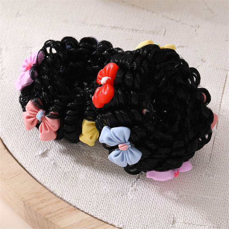 Natural Style Bow-Shaped Hair Clip for Girls Made of Plastic Resin with Ruffled and Mesh Details Perfect for Ponytail and Cute Floral Hairstyles