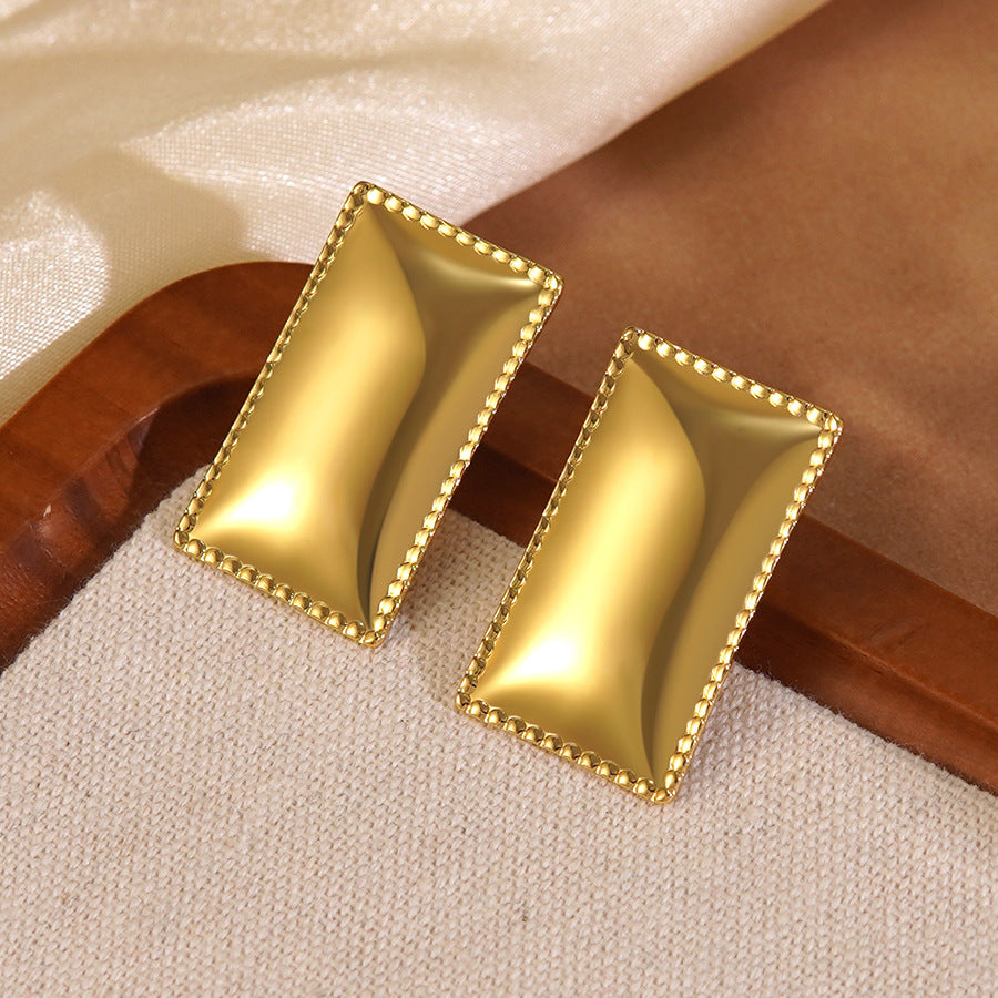 Elegant Casual Geometric Square Stainless Steel Earrings