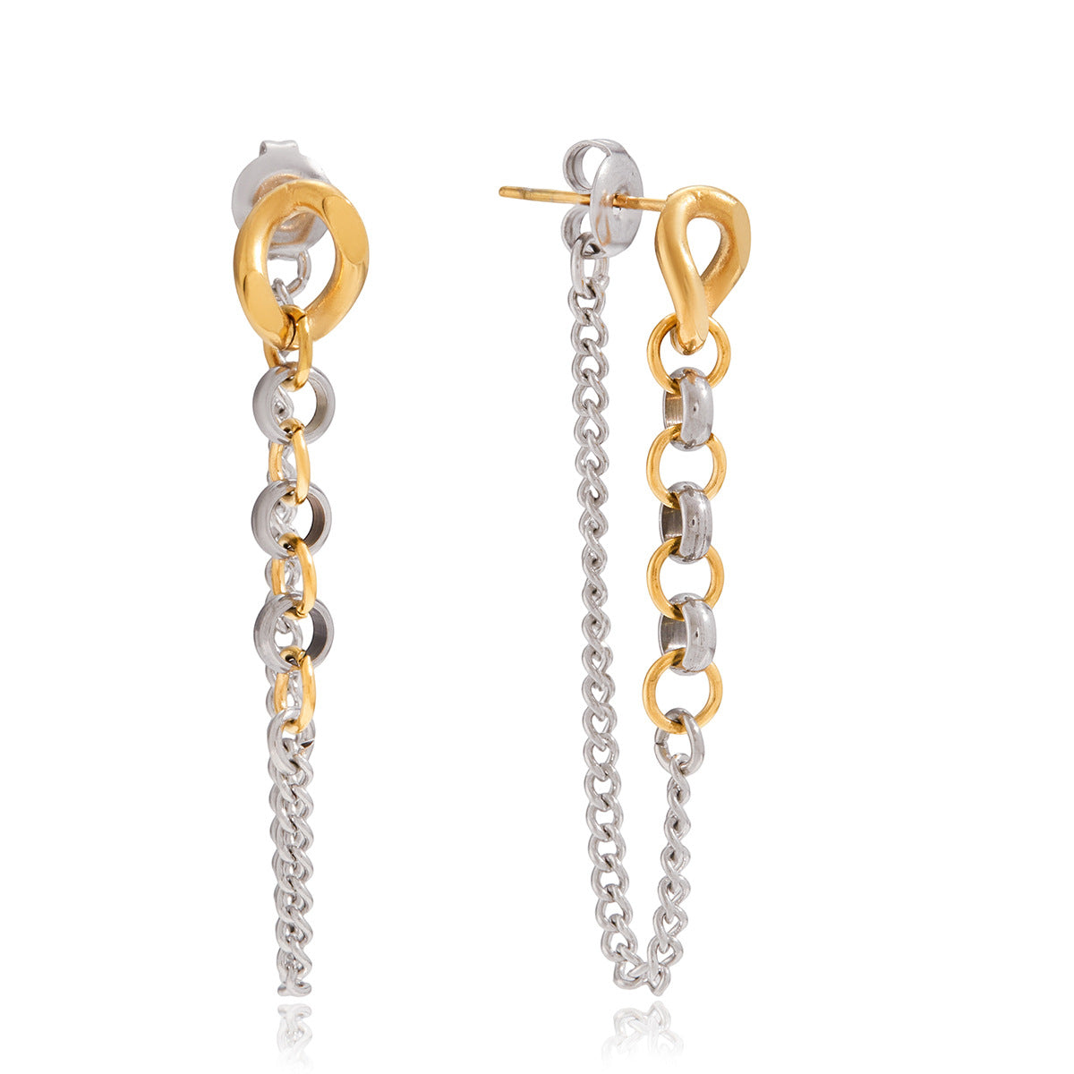Pendientes de borla geométricos de lujo de acero inoxidable chapado en oro de 18 quilates, pendientes colgantes de joyería para mujer