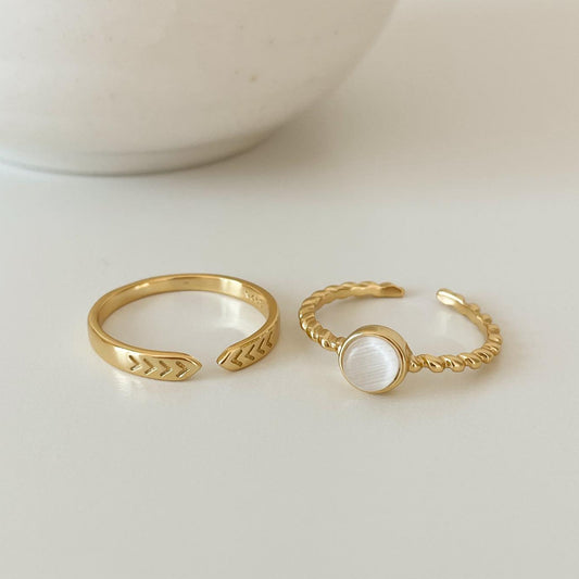 Anello in Argento Sterling S925 Occhio di Gatto Geometrico da Donna Gioielli Minimalisti Dolci