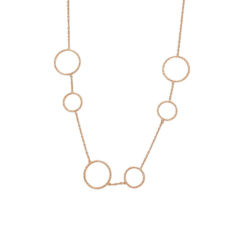 Sweet Streetwear Gold Plated Titanium Steel Round Geometric Necklace Unisex