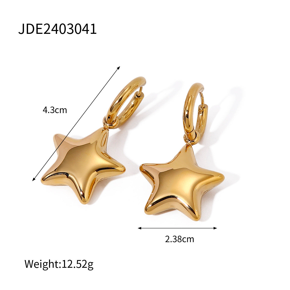 Minimalist Star Stainless Steel Jewelry Set Titanium Steel Pendant Plated Necklace Earrings Ring for Women