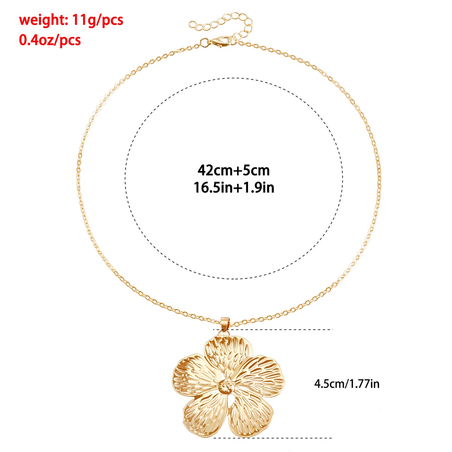Collar Minimalista de Flor Geométrica para Mujer con Cadena de Metal Bañado y Diseño de Gargantilla Estilo Punk