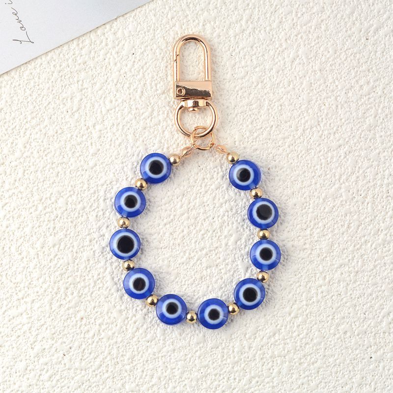 Vintage Ethnic Resin Evil Eye Keychain Pendant Charm